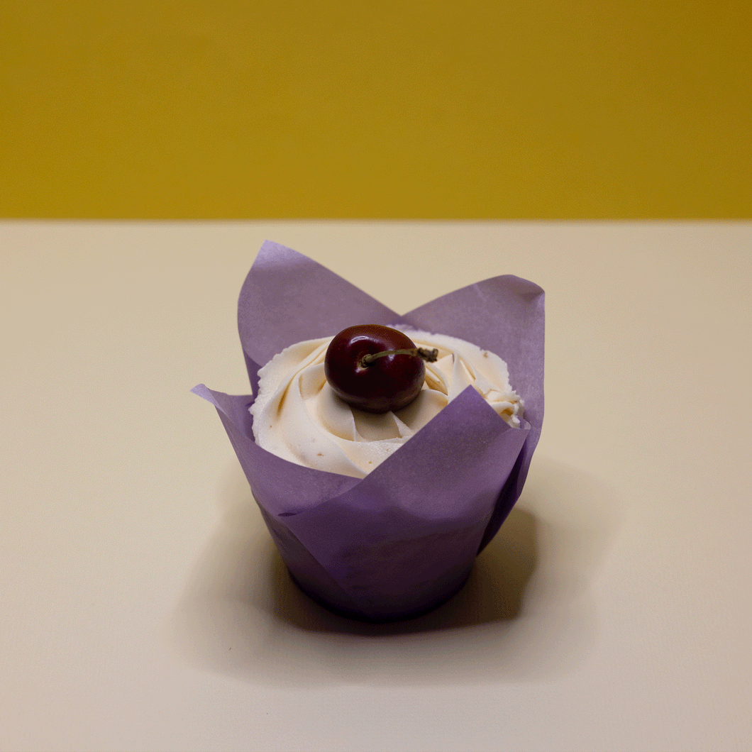 Cherry and almond cupcake